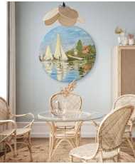 Apvalus paveikslas ant drobės - Claude Monet Regatos Aržantejuje