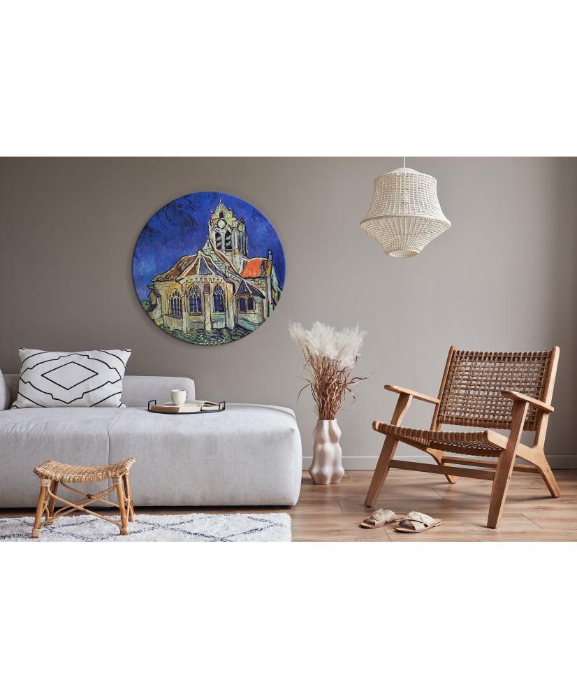 Apvalus paveikslas ant drobės - Vincent van Gogh Bažnyčia Overe