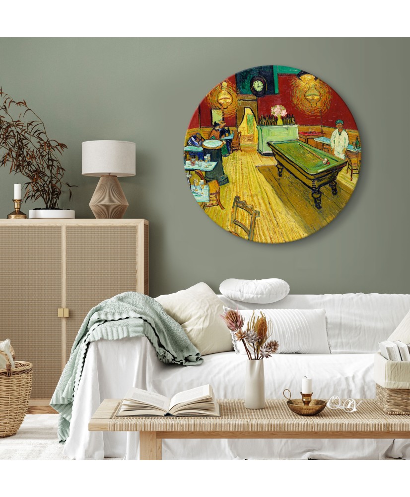 Apvalus paveikslas ant drobės - Vincent van Gogh Naktinė kavinė