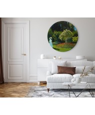 Apvalus paveikslas ant drobės - Claude Monet Moteris sode