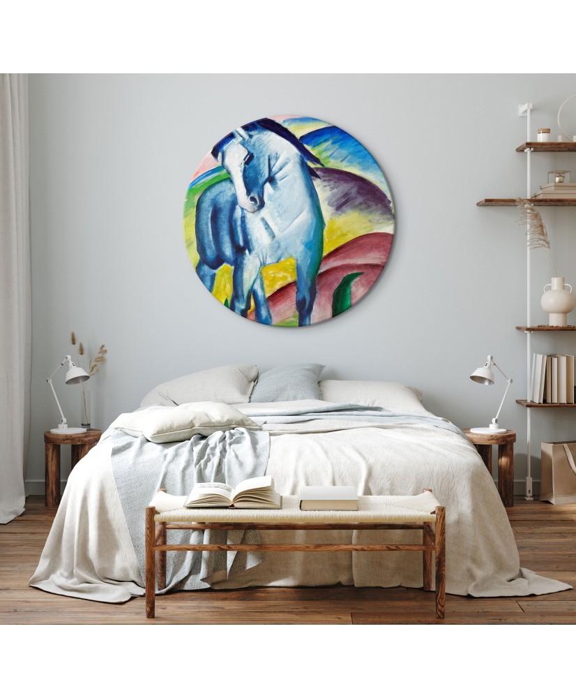 Apvalus paveikslas ant drobės - Franz Marc Mėlynas žirgas