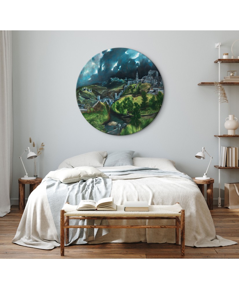 Apvalus paveikslas ant drobės - El Greco Toledo vaizdas