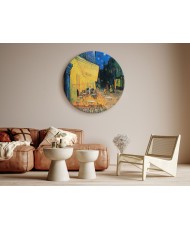 Apvalus paveikslas ant drobės - Vincent van Gogh Kavinės terasa naktį