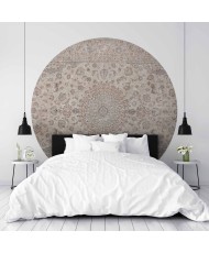 Apvalūs fototapetai - Smėlio spalvos persiškas kilimas