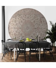 Apvalūs fototapetai - Smėlio spalvos persiškas kilimas