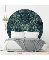 Apvalūs fototapetai - Rytietiškas kilimo raštas smaragdo tonais