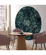 Apvalūs fototapetai - Rytietiškas kilimo raštas smaragdo tonais