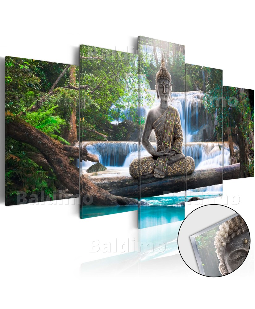 Akrilinis paveikslas – Buda ir krioklys