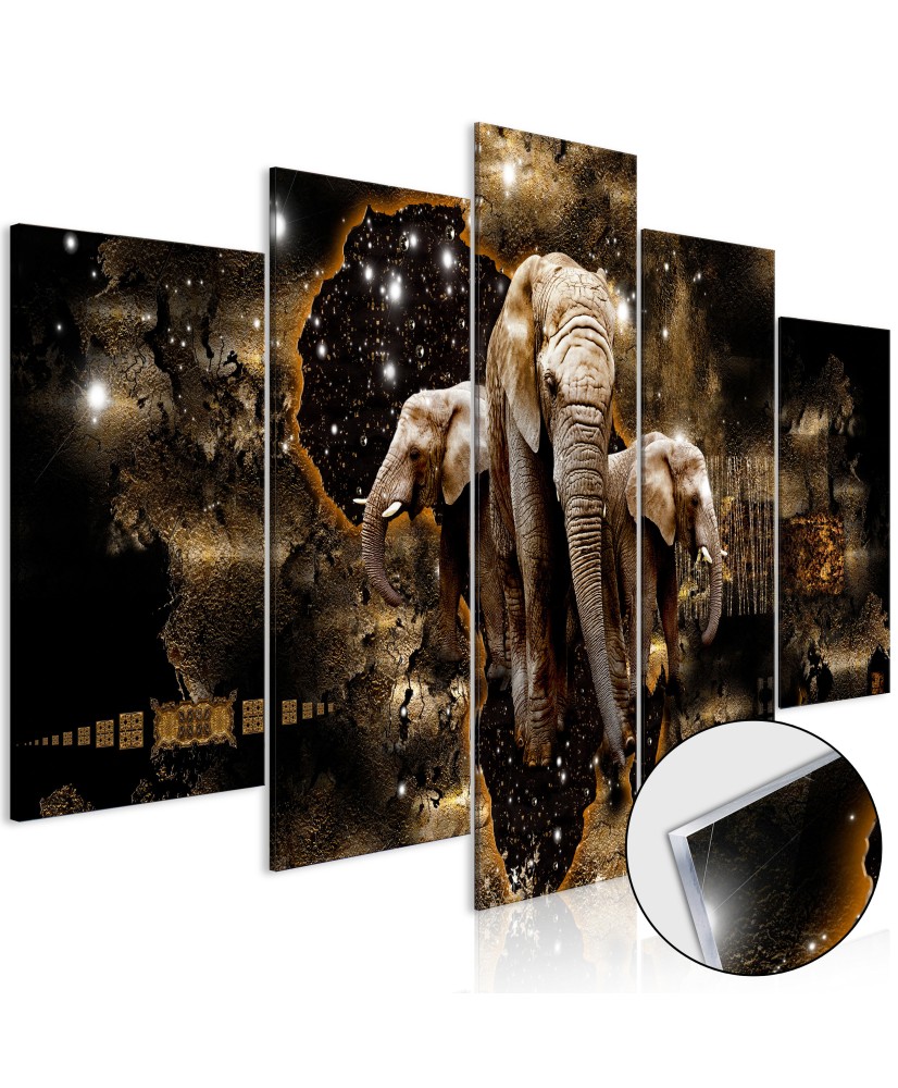 Akrilinis paveikslas – Rudi drambliai