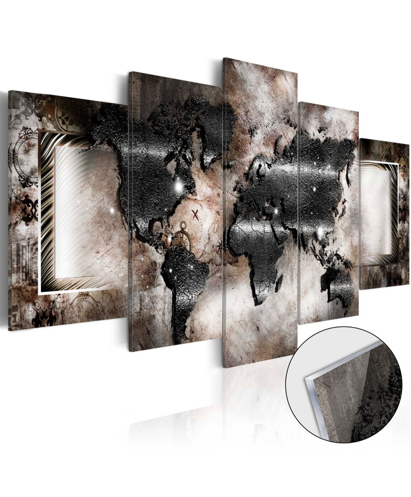 Akrilinis paveikslas – Grafitinis žemėlapis