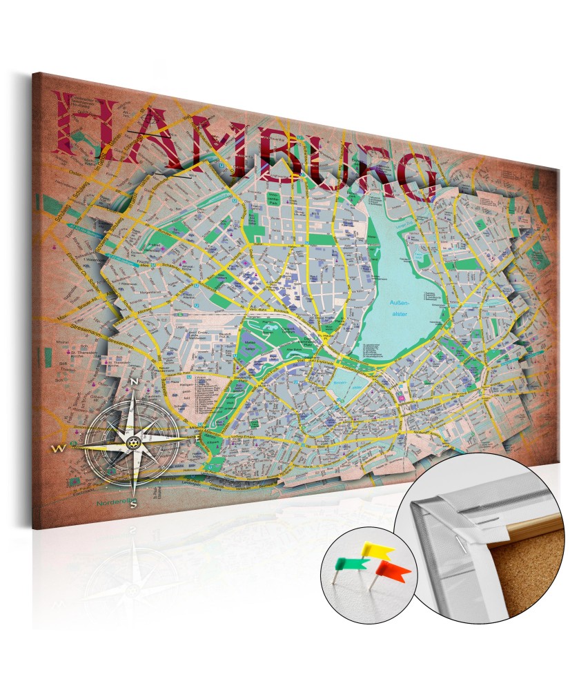 Kamštinis žemėlapis - Hamburgas