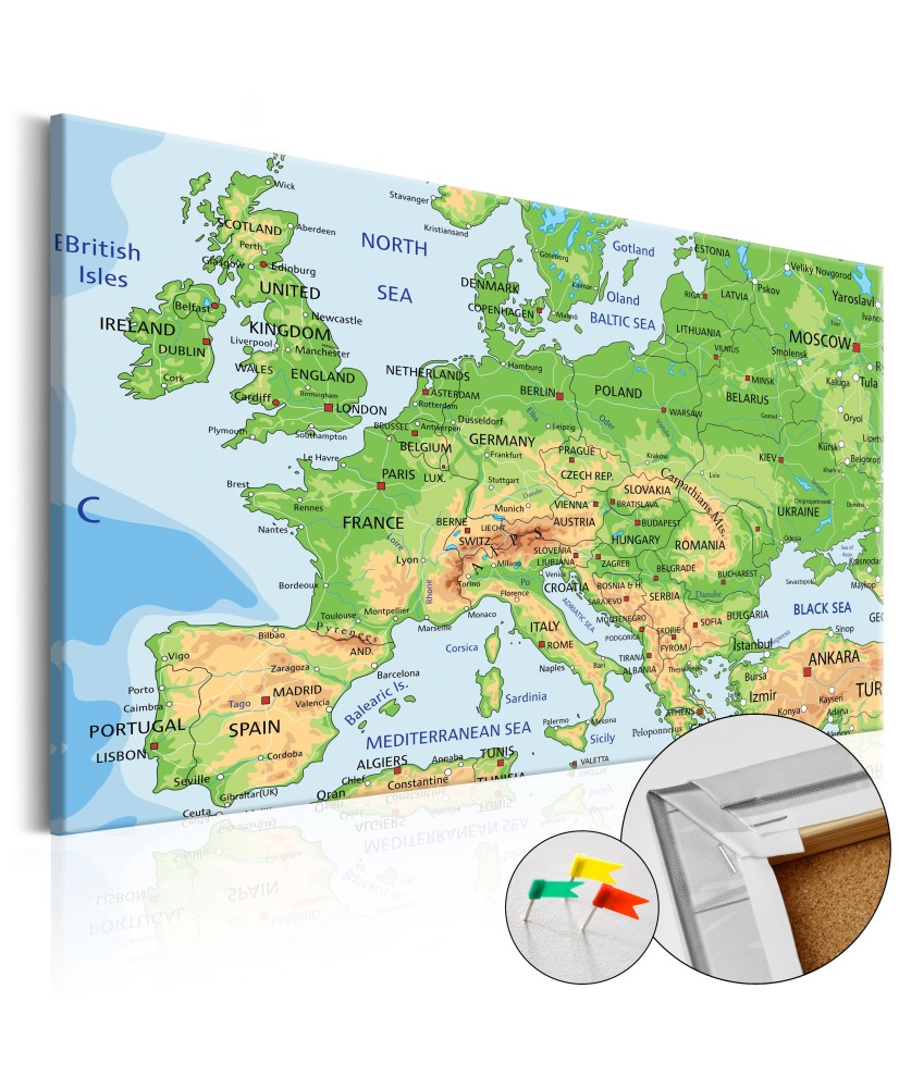Kamštinis žemėlapis - Europa