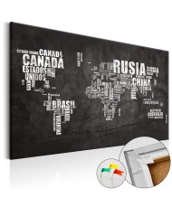 Kamštinis žemėlapis - Ispanijos geografija ispaniškas tekstas