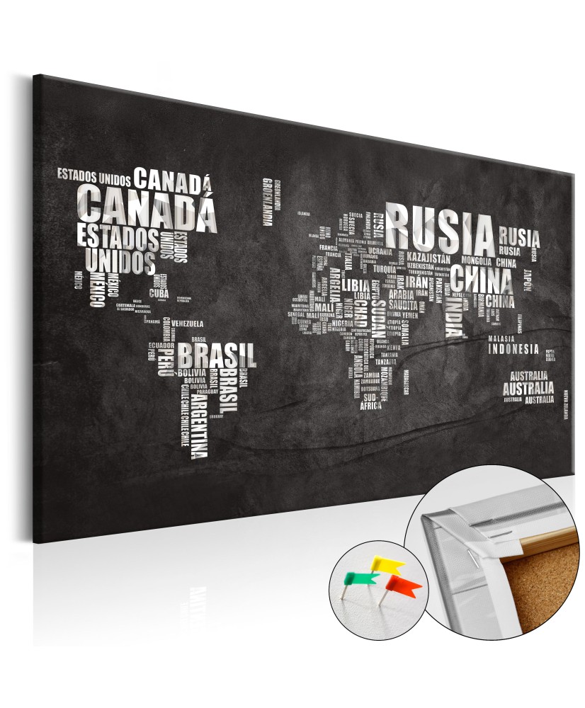 Kamštinis žemėlapis - Ispanijos geografija ispaniškas tekstas