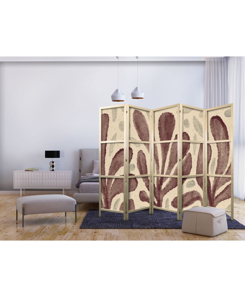 Japoniška kambario pertvara - Banguojantys lapai - Nereguliarios augalų formos Matisse stiliumi