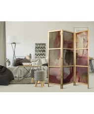 Japoniška kambario pertvara - Rožinė abstrakcija - Išsiliejusi akvarelė pavasarinėmis spalvomis