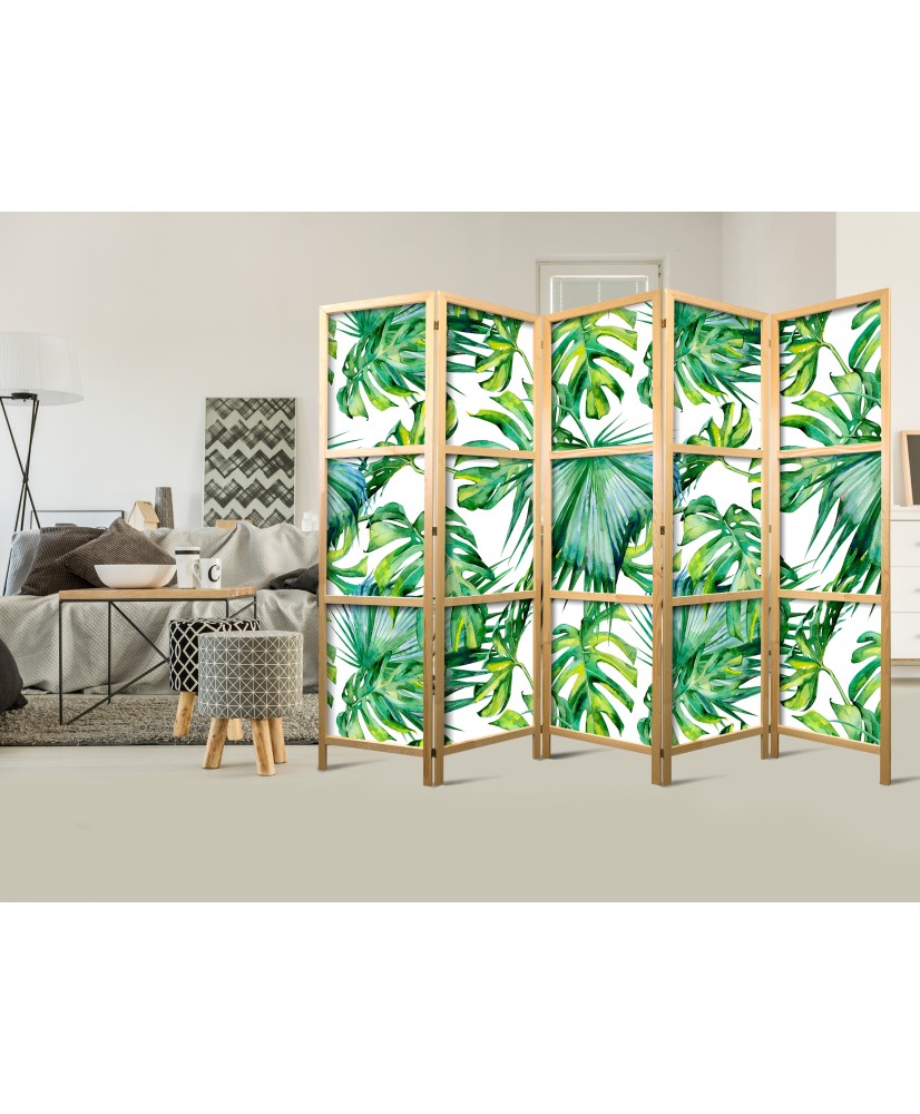 Japoniška kambario pertvara - Monstera ir palmės lapai II