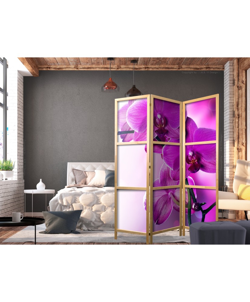 Japoniška kambario pertvara - Violetinės orchidėjos I
