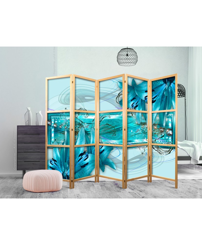 Japoniška kambario pertvara - Šviesiai mėlynos lelijos II