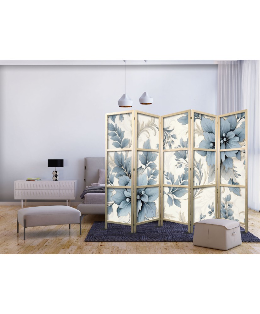 Japoniška kambario pertvara - Turkio gėlės retro aplinkoje - gėlių ornamentai