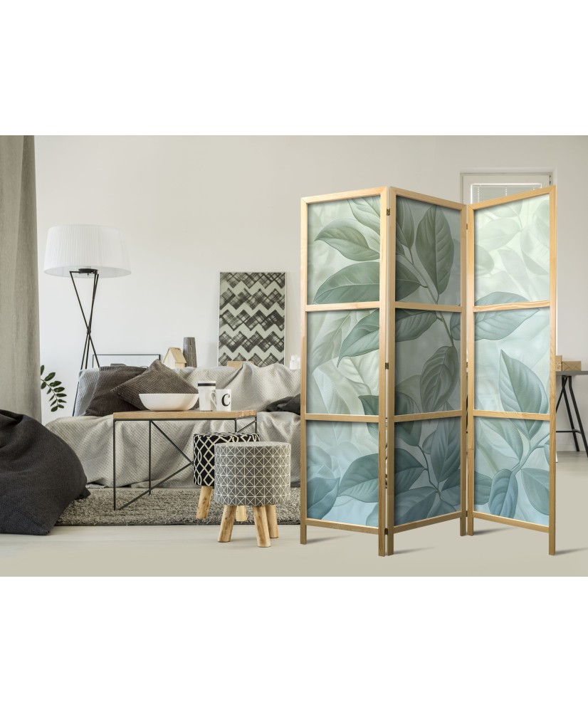 Japoniška kambario pertvara - Dideli lapai žalsvai mėtų atspalviais - botaninė kompozicija