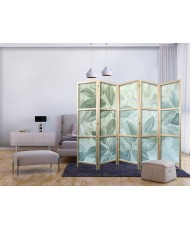 Japoniška kambario pertvara - Dideli lapai žalsvai mėtų atspalviais - botaninė kompozicija