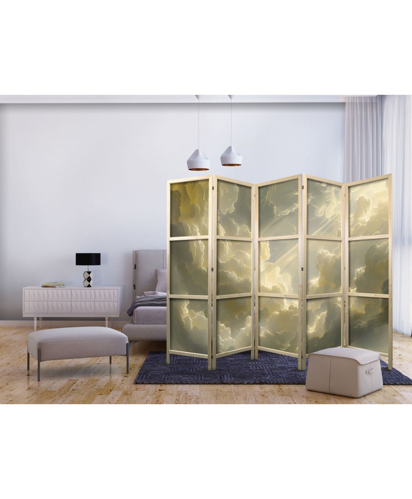 Japoniška kambario pertvara - Užburiantis spalvų žaismas debesų fone