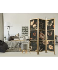 Japoniška kambario pertvara - Paslaptingas sodas - drugeliai virš gėlių - kaimiškas vakaras