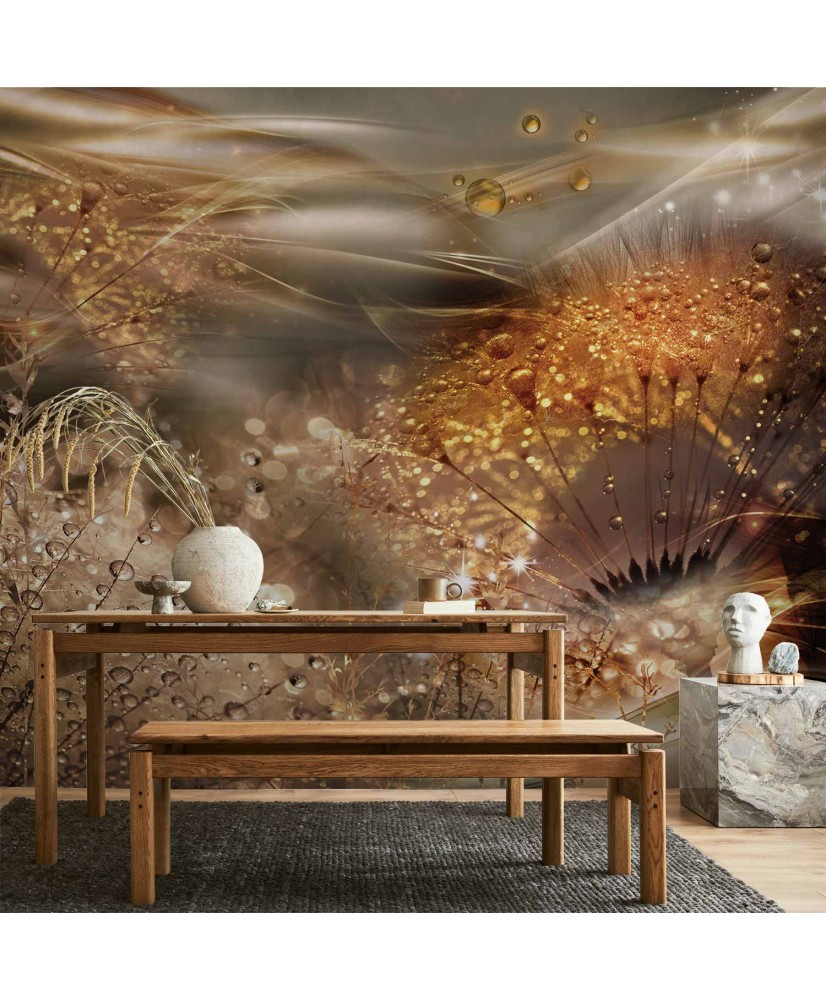 Japoniška kambario pertvara - Botanikos sodas - gėlės, paukščiai ir drugeliai - spalvinga iliustracija