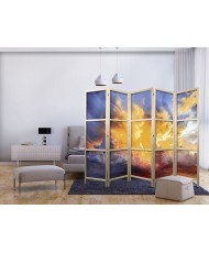 Japoniška kambario pertvara - Gražus saulėlydis - šiltų atspalvių debesys