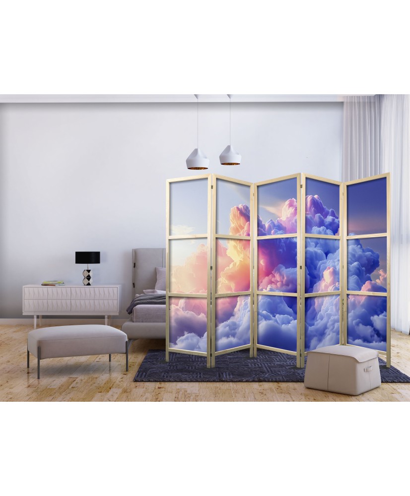 Japoniška kambario pertvara - Debesys lyg nutapyti - aušros potėpiai danguje