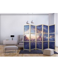 Japoniška kambario pertvara - Paslėpta saulė - auksinis dangus virš debesuotos jūros