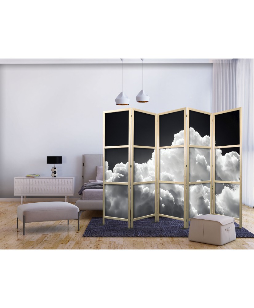 Japoniška kambario pertvara - Atrask begalinį saulės šviesos žaismą - debesys ir šešėliai danguje