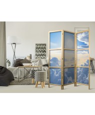 Japoniška kambario pertvara - Šviesos simfonija: saulė ir debesys kuria nuostabų dangų