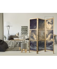 Japoniška kambario pertvara - Epinių šviesos žaismas: saulė kovoja su debesimis dėl dominavimo