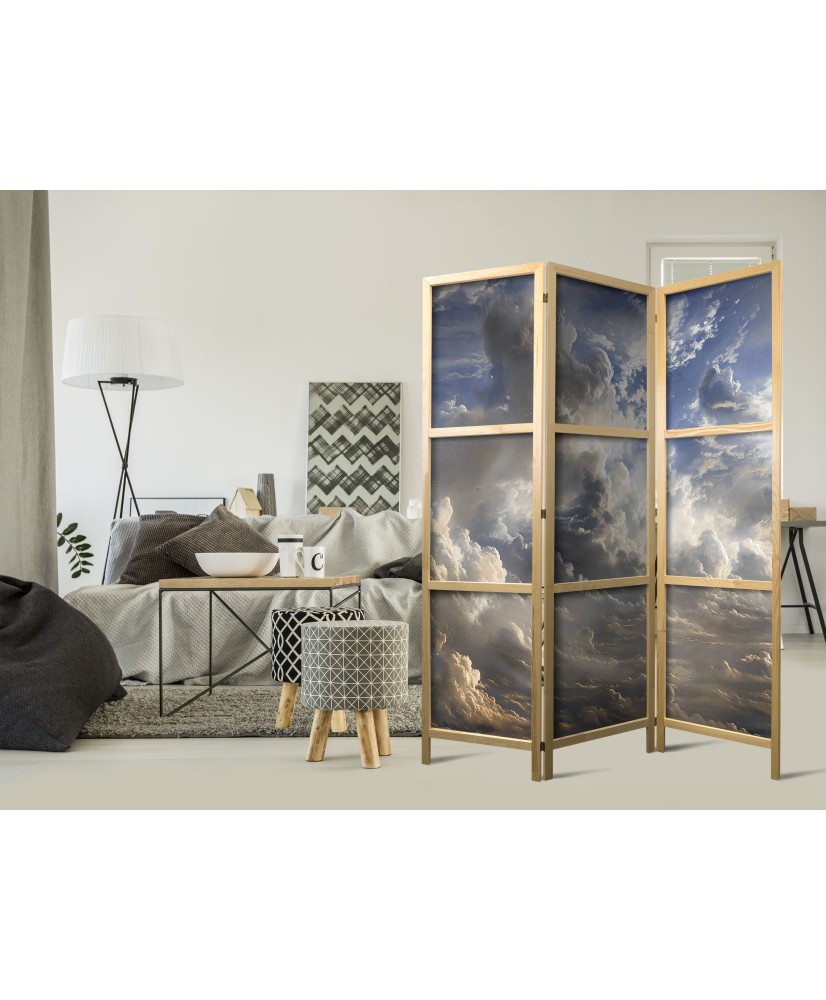 Japoniška kambario pertvara - Auksiniai atspindžiai debesyse pranašauja sutemą