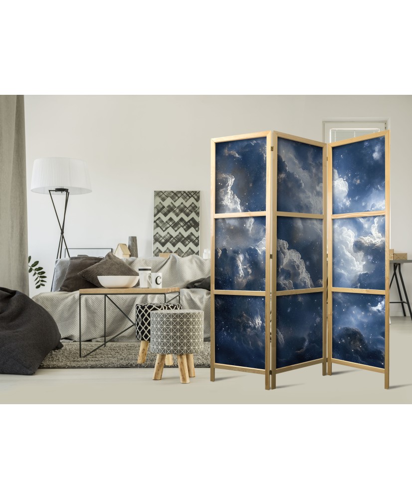 Japoniška kambario pertvara - Astronominiai stebuklai: debesys ir žvaigždės harmoningame derinyje