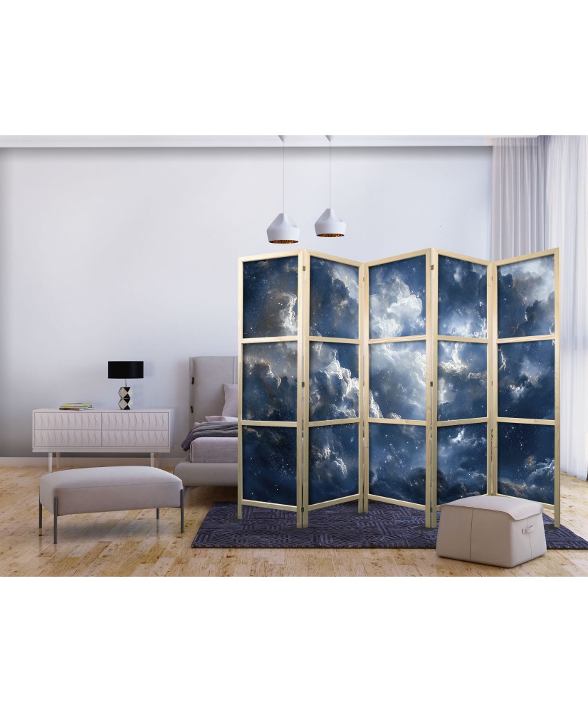 Japoniška kambario pertvara - Astronominiai stebuklai: debesys ir žvaigždės harmoningame derinyje