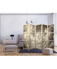 Japoniška kambario pertvara - Apšviestų debesų šnabždesys: švelnus šviesos žaismas dangaus teatre