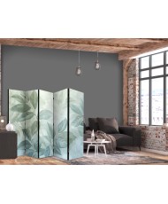 Pertvara - Dideli lapai žalsvai mėtų atspalviais - botaninis motyvas - 5 dalių
