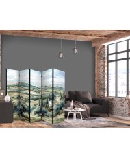 Pertvara - Peizažas su žaliais laukais ir medžiais - saulėta Toskanos panorama - 5 dalių