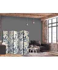 Pertvara - Lapai mėlynais tonais - subtilus botaninis motyvas - 5 dalių