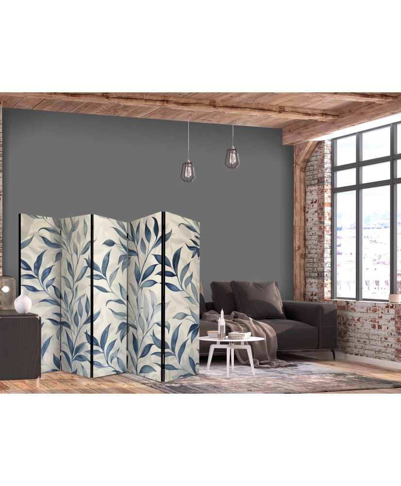 Pertvara - Lapai mėlynais tonais - subtilus botaninis motyvas - 5 dalių