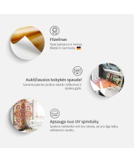 Pertvara - Taškai, dėmės ir purslai - spalvingas raštas šviesiai rožiniame fone - 3 dalių