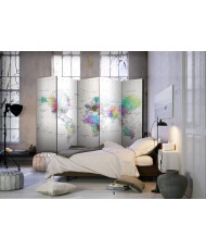 Pertvara  Room divider – Whitecolorful world map
