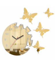 Sieninis laikrodis "Skrajojantys drugeliai. Apvalus su skaičiais"