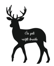 Kreida rašoma lipni sienų lenta - lipdukas Elnias