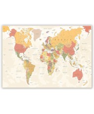 Kamštinis paveikslas - Švelnių spalvų žemėlapis [Kamštinis žemėlapis]