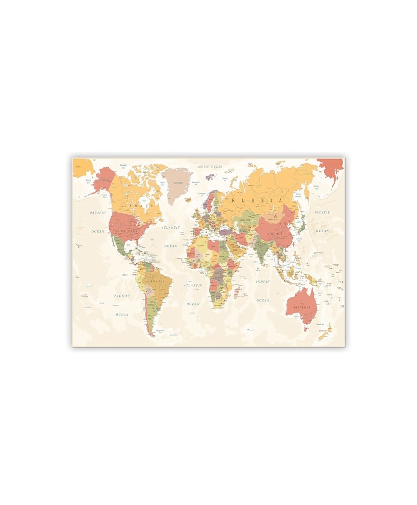 Kamštinis paveikslas - Švelnių spalvų žemėlapis [Kamštinis žemėlapis]