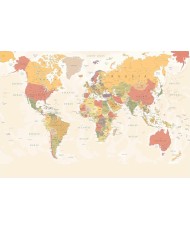 Fototapetai - Pasaulio žemėlapis. Švelnus
